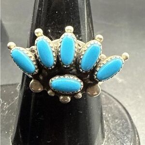 Elegant Turquoise and Silver Women's Ring